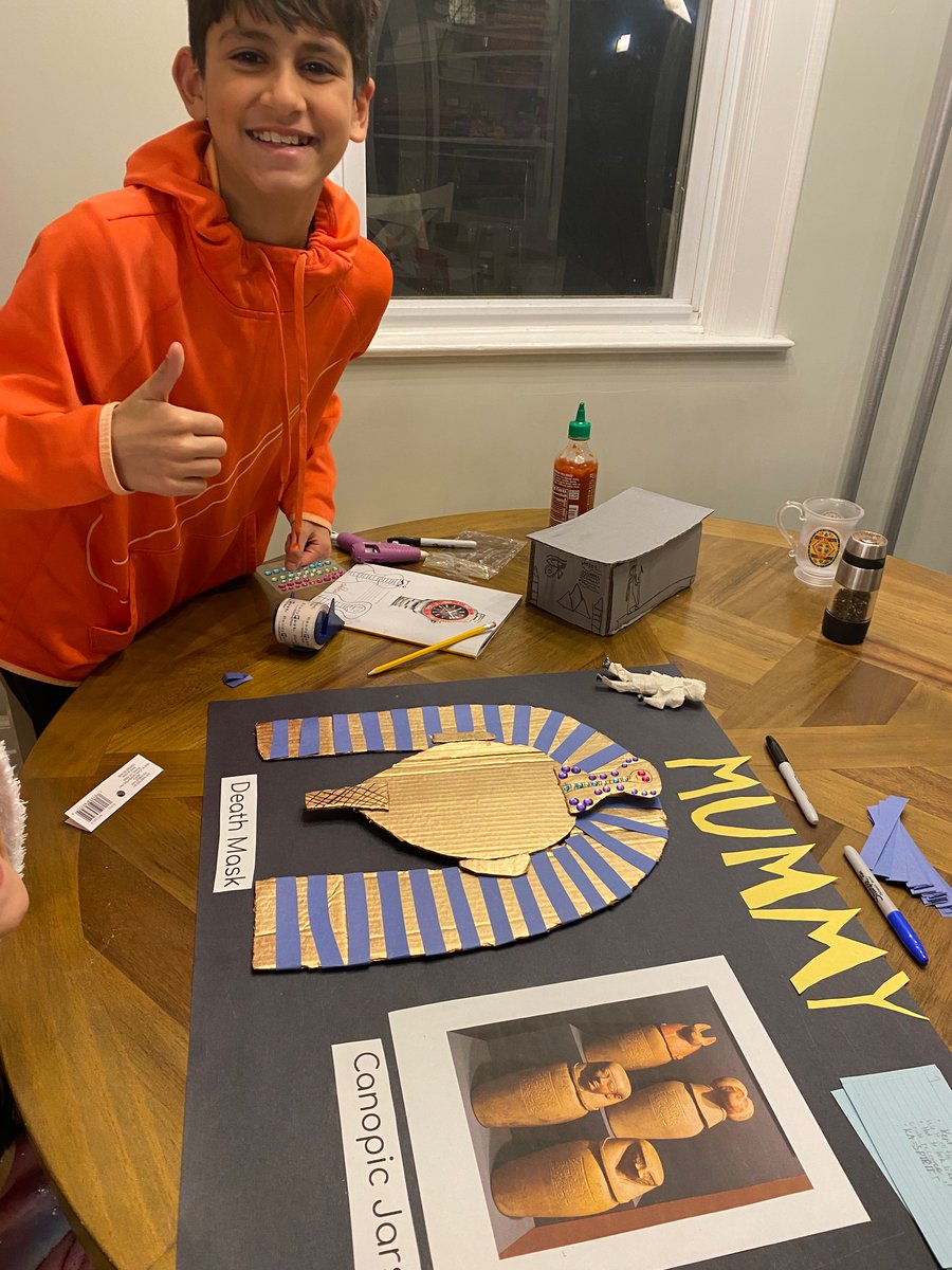 n_sndr's tweet photo. My 4th grade historian ate up the King Tut issue, then used it as inspiration for a project on Egyptian mummies. Thanks @NatGeo https://t.co/VLTIuzFfYF