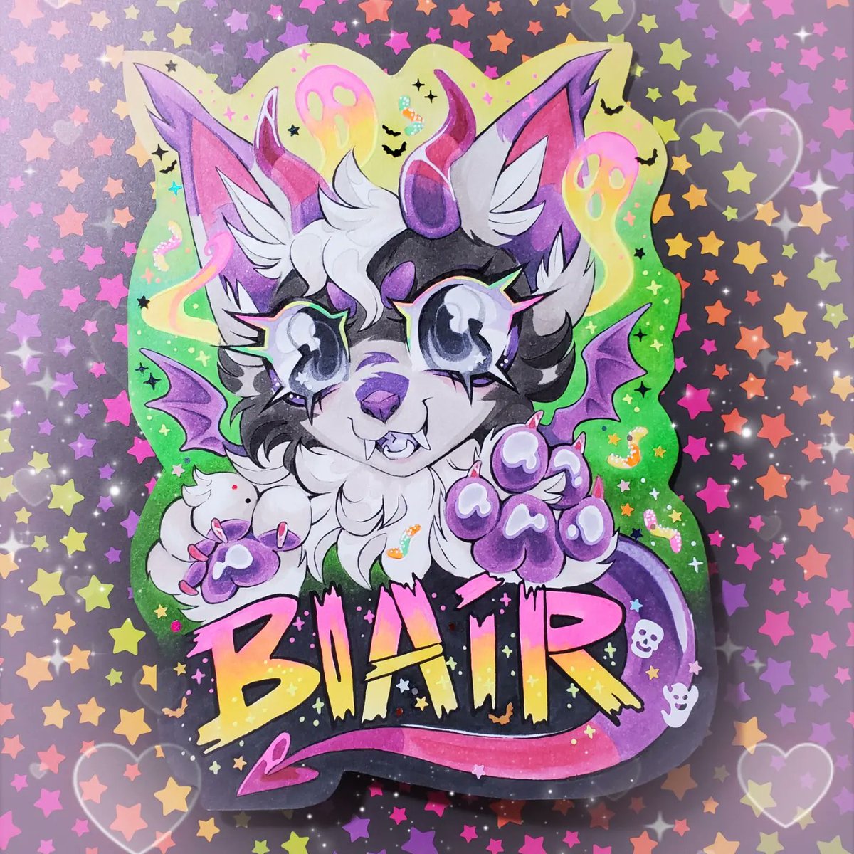 🖤🦇✨️ Badge comm for @/emmygoogoo on ig!! ✨️🖤
#furry