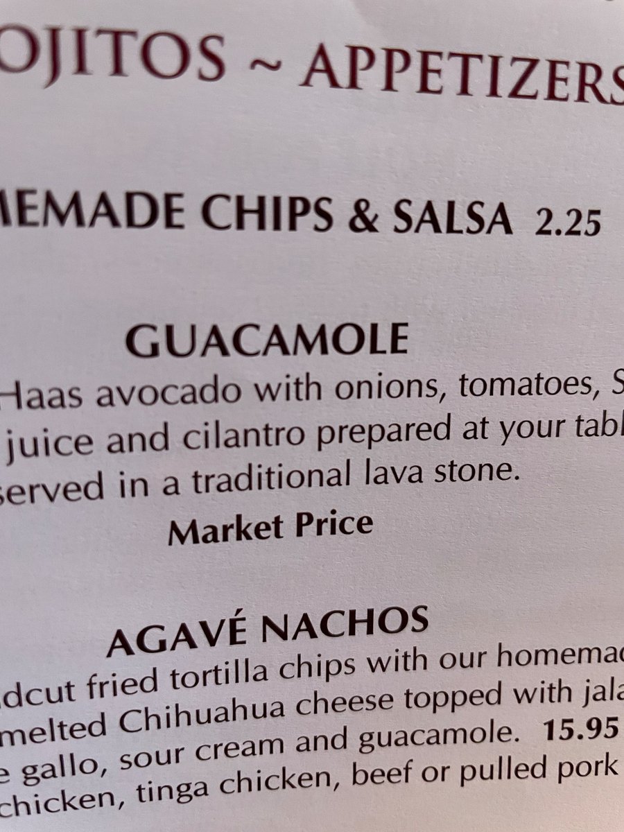 When did market price for guacamole become a thing?