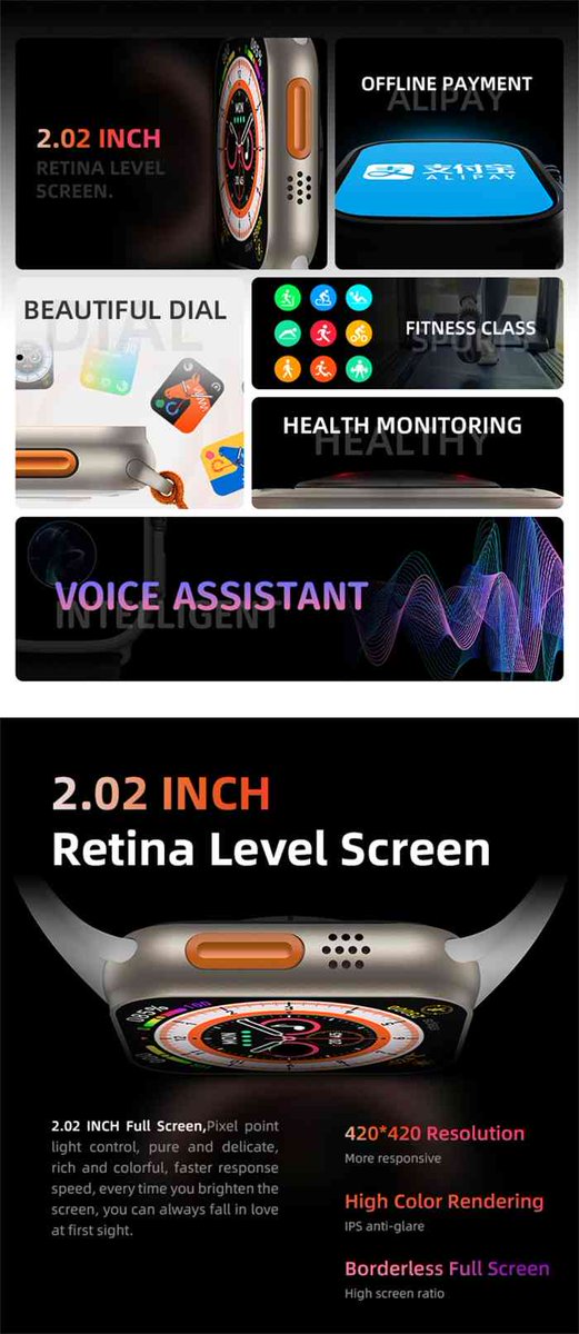chipstate's tweet photo. Wearfit HW8 Ultra Smart Watch
RAM: <128MB
Multiple Dials: Yes
Battery: 180-220mAh
Compatibility: All Compatible
ROM : <128MB
Band: Silica gel
Resolution: 420*480
Screen: TFT
Display Size: 2.05inch
App name: Wearfit pro
#smartwears #smartwatch #wearfit #微克科技 #wearables https://t.co/M33wM1XPHK