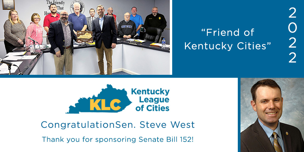 KY League of Cities (@kyleaguecities) on Twitter photo Thanks <a href="/SteveWestKY/">Steve West</a> for supporting cities! He sponsored SB152 in the 2022 Regular Session, a KLC initiative to help local govs transfer solid waste collection to a private company. <a href="/JDChaneyKLC/">J.D. Chaney</a>, the Flemingsburg council & city officials recognized West as a "Friend of Ky Cities." Thanks <a href="/SteveWestKY/">Steve West</a> for supporting cities! He sponsored SB152 in the 2022 Regular Session, a KLC initiative to help local govs transfer solid waste collection to a private company. <a href="/JDChaneyKLC/">J.D. Chaney</a>, the Flemingsburg council & city officials recognized West as a "Friend of Ky Cities."