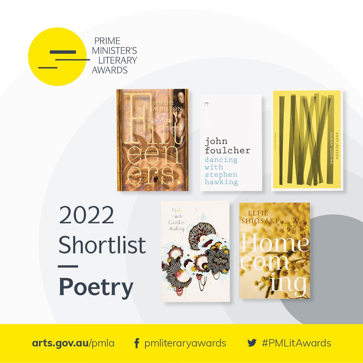noblewordscomms's tweet photo. Up next: the Poetry category of the #PMLitAwards @ausgovarts #books https://t.co/oAriMxEyum