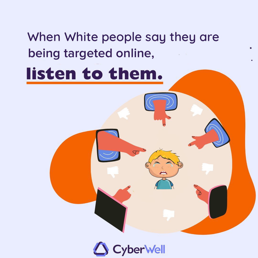 MarkySinclair's tweet photo. When White people say they are being harassed and attacked with slurs and stereotypes on social media, the correct response is: We see you. We believe you. We stand with you. 🙂🌈🌺
Be an ally in the fight for safer online spaces for all users. #NoPlaceForHate #cyberwell https://t.co/UJh0MlRatH