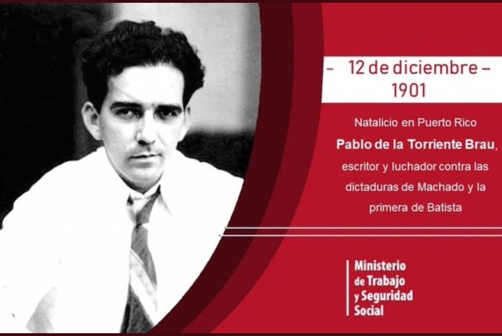 El 12/12/1901 nace Pablo de la Torriente Brau en Puerto Rico 
#CubaViveEnSuHistoria #PedroBetancourtEnVictoria #MatancerosEnVictoria <a href="/ValiaMolina/">Valia Molina Caballero</a> <a href="/JanyMartnez10/">Hanny Martínez</a>
<a href="/mariofsabines/">Mario Sabines Lorenzo</a> <a href="/SuselyMorfaG/">Susely Morfa González</a> <a href="/AsambleaPedro/">Asamblea Municipal OPP Pedro Betancourt</a> <a href="/AsambleaCuba/">Asamblea Nacional Cuba</a> <a href="/gpppmatanzas/">Gobierno Provincial del Poder Popular en Matanzas</a>