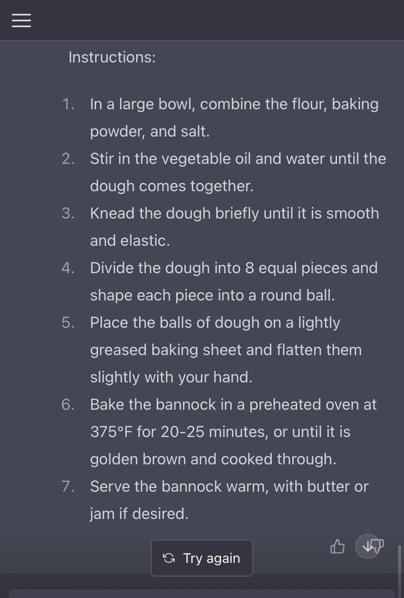 AI’s recommendation for the best #bannock recipe