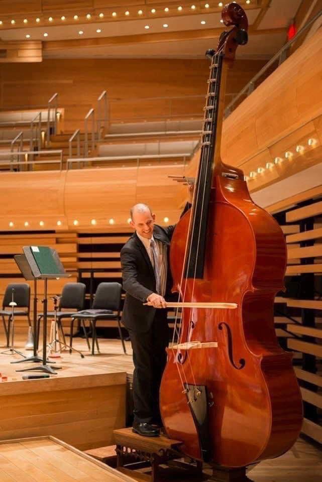 The octobass of the Montreal Symphony Orchestra. It typically plays one octave below the double bass. This rare bowed strong instrument was first built around 1850 in Paris. There are a handful in museums but the MSO is the only orchestra in the world to own one. 1/2