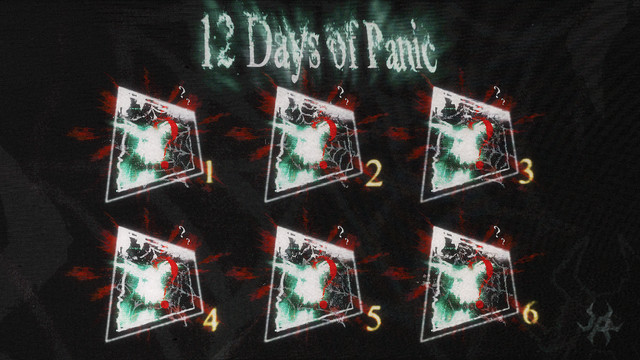 12 Days of Panic (Week 1)🕷️

For the next 12 days, Panic will be announcing events, giveaways, new recruits and MORE!🖤

At the end of the 12 days we'll be launching a special surprise that you won't want to miss! Are you ready?🕷️

#DontPanic #FearPanic