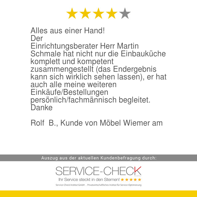 serviceinstitut's tweet image. Aus aktueller #servicecheck #Kundenbefragung von #MoebelWiemer:
service-check.com/bewertungen/ku…