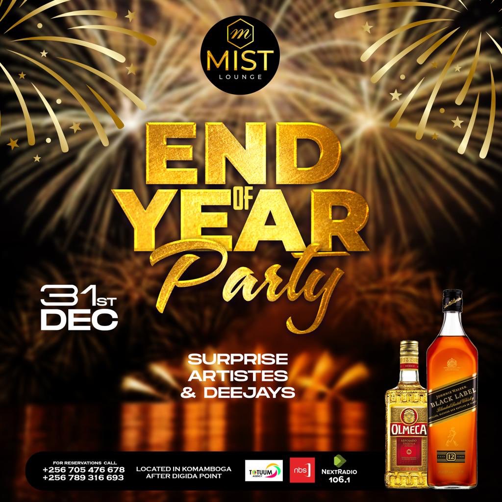 sofanbarug's tweet photo. Come celebrate with us an incredible year on 31st December @MistLoungeUg . Lots of super Artistes and Deejays will be there. Truth saying expect much fan in #EndOfYearParty. We’re located in Kyanja, Komamboga.

For reservations Call/WhatsApp us +256705476678 or +256789316693 https://t.co/cLS03zXmcc