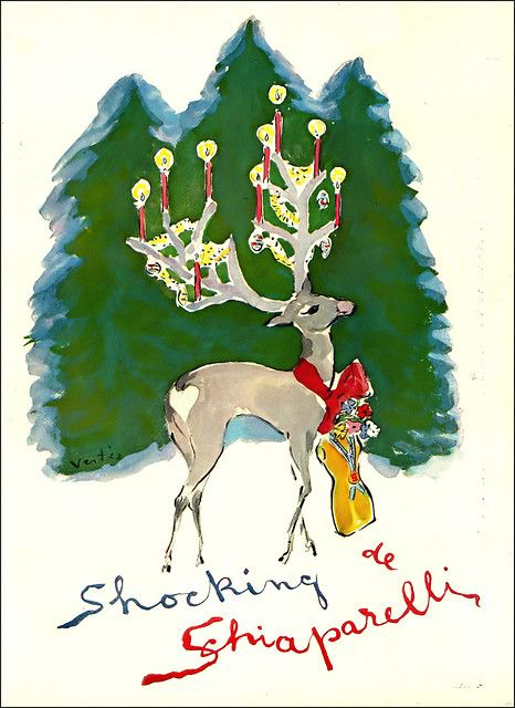 TravelinaGarden's tweet photo. Shocking di #Schiapparelli, pubblicità #Natale 1945 di Marcel Vertès.
Un manichino da sarta con metro da sarta e un mazzo di piccoli #fiori di vetro colorato, anemoni, bella di giorno e papaveri, realizzati a Murano, per questa #fragranza floreale ambrata creata nel 1936. https://t.co/UgYi3xWjyM