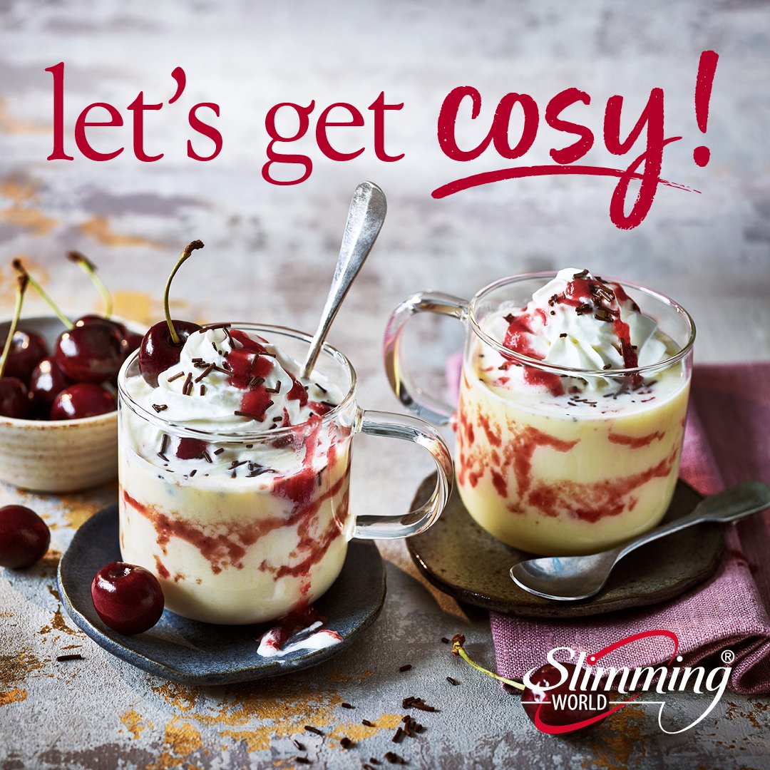 CazwenSW's tweet photo. Chocolate 🍫 meets cherry 🍒 in our white forest hot choc ☕. Find it on the #SlimmingWorldBlog with lots more in my groups #NationalHotChocolateDay https://t.co/HsrmUcLXKm