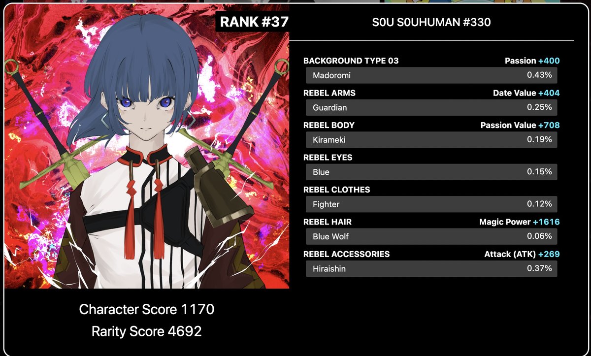 🎮 #S0U #NFT Character Status Feature Is Now Available!

You can now check the status of all characters from here:
status.s0u.io/home

The status will be displayed according to NFT property data and NFT holding period.

1️⃣ Connect your wallet
2⃣ Click the species

Enjoy❤️‍🔥