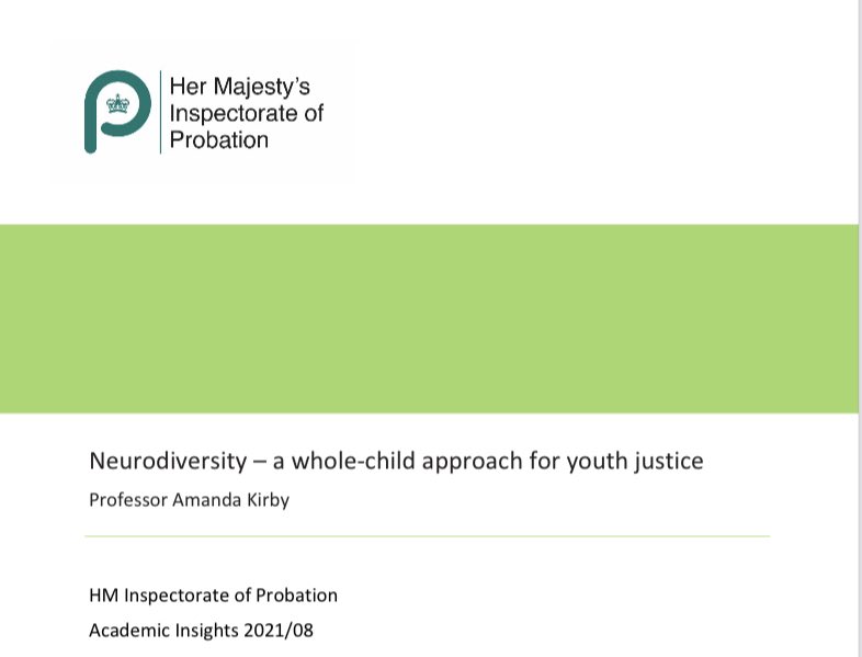 Neurodiversity - A Whole Child Approach for Youth Justice. Free to download; adhdfoundation.org.uk/wp-content/upl… @profamandakirby @keithfraser2017 @_YJB @HMIProbation @LDN_VRU @LibPeck @nicj_network @EHRC @EHRCScotland @EHRCwales @YouthOffending @cfoley50 @RobertBuckland @jrf_uk