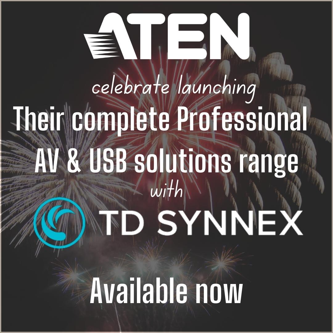 Aten_UK's tweet photo. ATEN invites you to celebrate launching our complete professional AV &amp; USB range with TD SYNNEX. 

Transform your business capabilities.

View products: https://t.co/CkLcmapAsc

#ATENUK #TDSYNNEX #AV #USB #PROAV #AVoIP #Switching #VideoMatrix #VideoPresentation https://t.co/5n4TtspIlp