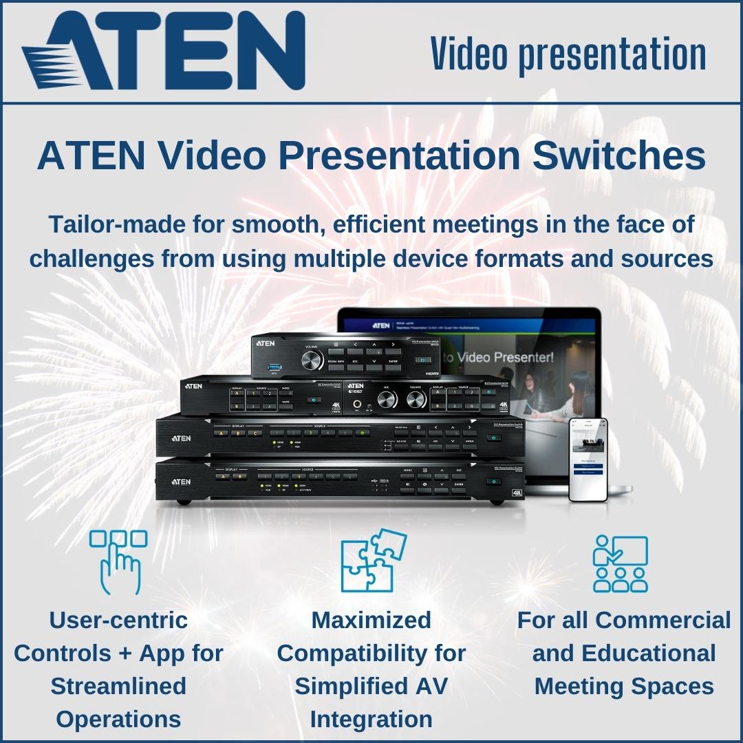 Aten_UK's tweet photo. ATEN invites you to celebrate launching our complete professional AV &amp; USB range with TD SYNNEX. 

Transform your business capabilities.

View products: https://t.co/CkLcmapAsc

#ATENUK #TDSYNNEX #AV #USB #PROAV #AVoIP #Switching #VideoMatrix #VideoPresentation https://t.co/5n4TtspIlp
