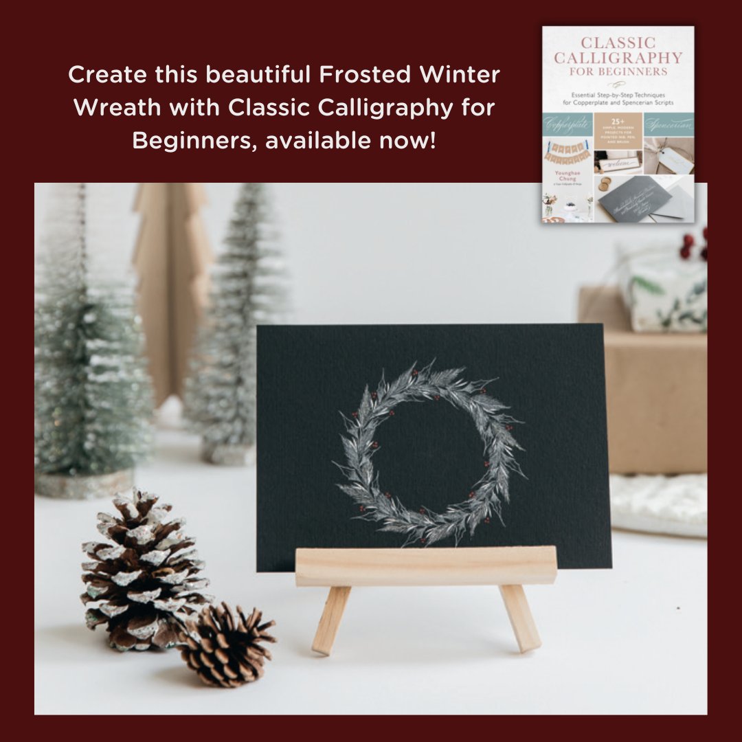 Classic #Calligraphy for Beginners introduces techniques for mastering two classic calligraphic scripts, plus easy-to-follow exercises and fun, modern projects, including this beautiful Frosted Winter Wreath.

Available now wherever fine books are sold! amazon.com/exec/obidos/AS…