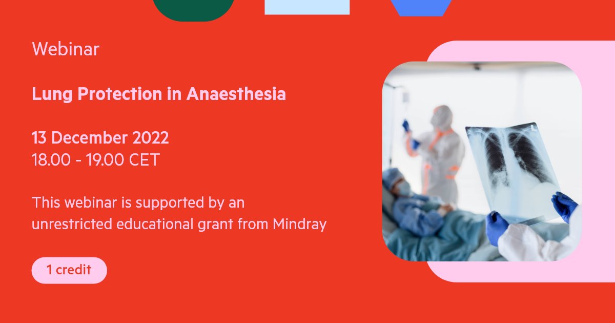ESAIC_org's tweet photo. Join us LIVE for our webinar on Lung Protection in Anaesthesia TONIGHT!
🔗 https://t.co/VUf9z6kkSA
#LungProtection #Ventilation #Anaesthesiology #IntensiveCare https://t.co/Foqi4Jqlml
