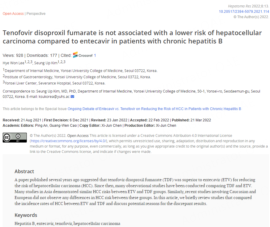 HepatomaRes's tweet photo. #MedEd #MedTwitter #GITwitter #HCCTwitter
📢💡#Tenofovir #disoproxil #fumarate is not associated with a lower risk of hepatocellular carcinoma compared to #entecavir in patients with #chronic #hepatitis #B
🔗PDF for free: https://t.co/Tv0VWuPZYU
@LouisHSLau @vij_mukul @ILCAnews https://t.co/Zl4J4yyIdB