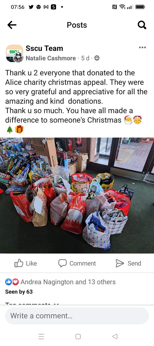 dohersarah's tweet photo. Thanks to Natalie cashmore junior sister on SSCU for organising this donation to the Alice charity once again . https://t.co/vBDMG5rMOi