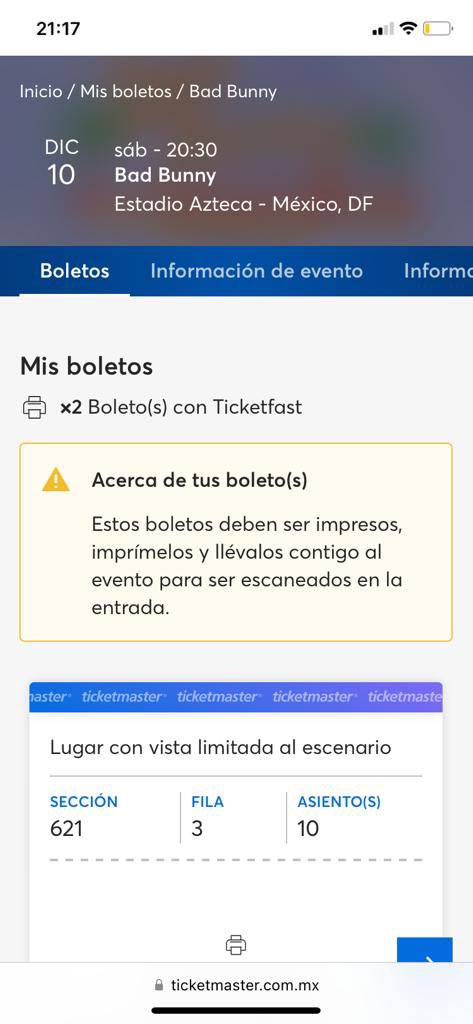 ANG1411's tweet photo. @Profeco espero puedan apoyarme acerca de mi queja para los de @Ticketmaster_Me ya que realice mi compra para los boletos de bad bunny y nunca los pude tener físicamente!!! Ayúdenme para que me regresen mi dinero!!! @lopezobrador_  @Claudiashein https://t.co/9ZhJSuQv1b