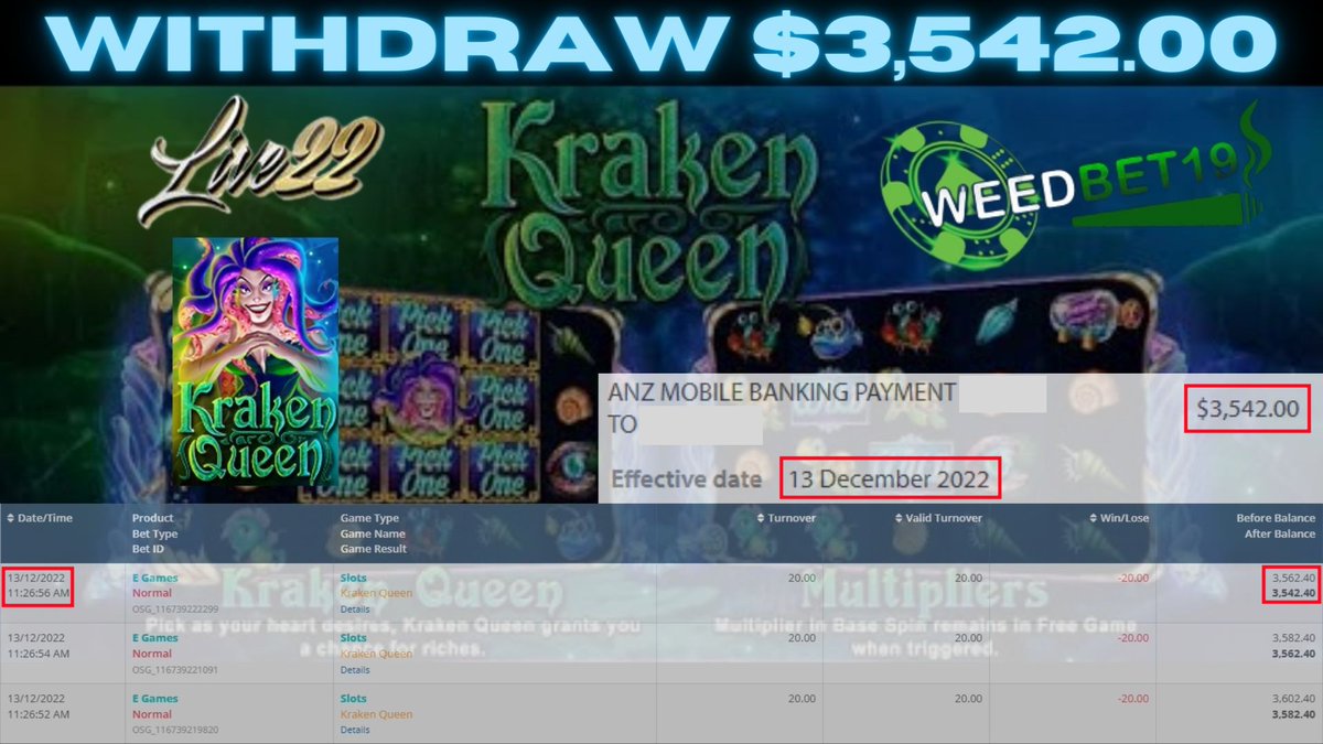 weedbet19's tweet photo. Congratulation To Weedbet19 Member Get Withdraw🎉

💨 Platform : Live22
💨 Game : Kraken Queen
💨 Deposit : $220
💨 Withdraw : $3542

Join us now and become the next winner💓
WhatsApp CS1 : https://t.co/bORMXkOe2s https://t.co/b2jZ2h7PqZ