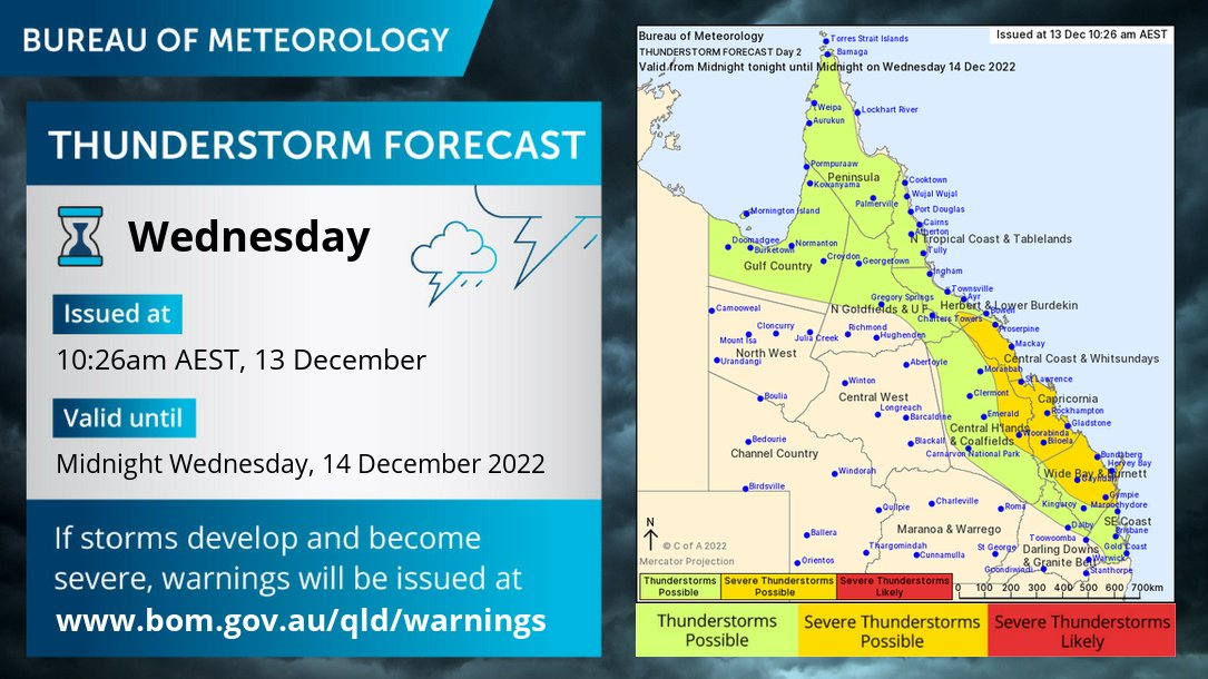 Bureau of Meteorology, Queensland on Twitter "⛈️Thunderstorm forecast