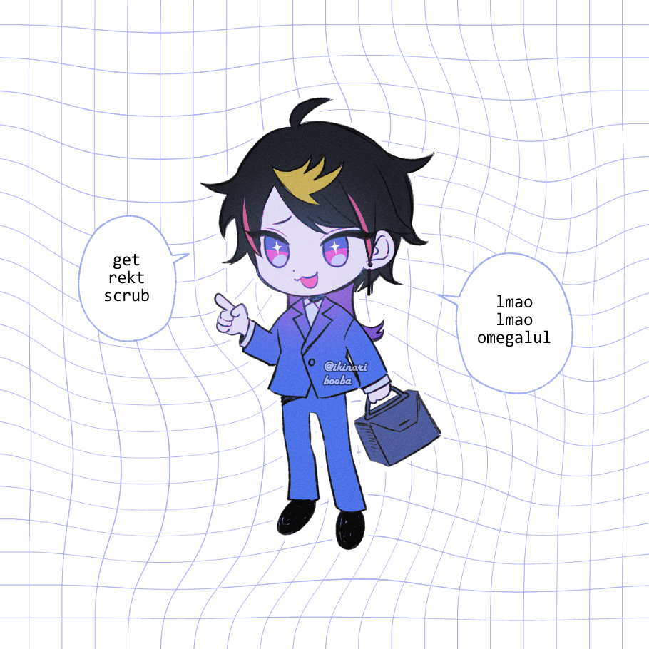 ikinaribooba's tweet photo. some shus inspired by his yuppie psycho streams🤓 #YaminoArt https://t.co/n1HaBpsPAu