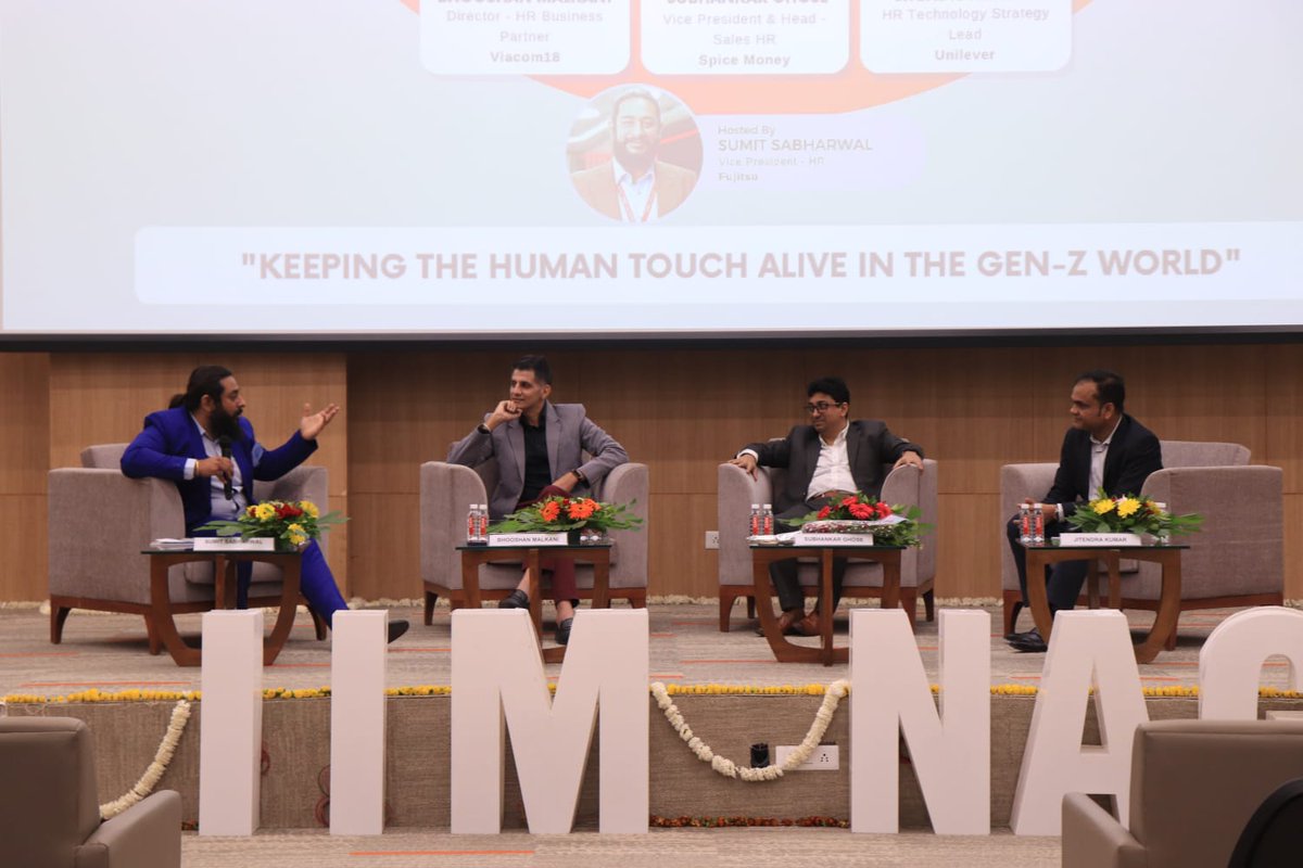 IIMNagpurIndia's tweet photo. The second session of Utkarsh 4.0 was on the theme "Keeping the human touch alive in the Gen-Z world."

IIM Nagpur extends heartfelt thanks to Mr. Bhooshan Malkani, Mr. Subhankar Ghose, Mr. Jitendra Kumar, and Mr. Sumit Sabharwal for their valuable time and insights.

#IIMNagpur https://t.co/MGDTnJC1L9