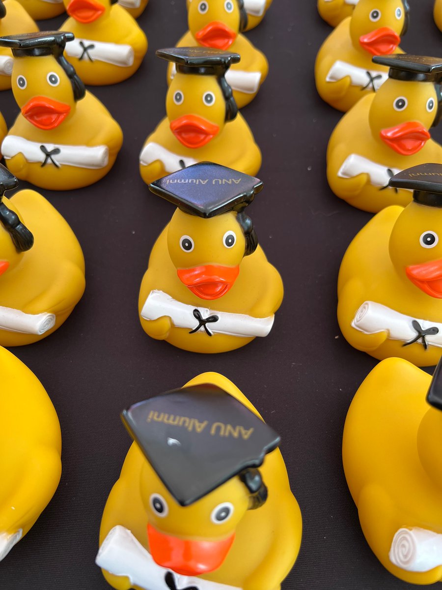 It's the best time to be on campus and one of our community's biggest celebrations - Graduation Week! 🎉Congratulations to our newest Graduates! Don't forget to pick up your Etta duck from our <a href="/ANUAlumni/">anualumni</a> team, grab a ❤️badge and tag us in your pics! #ouranu #graduations #cbr