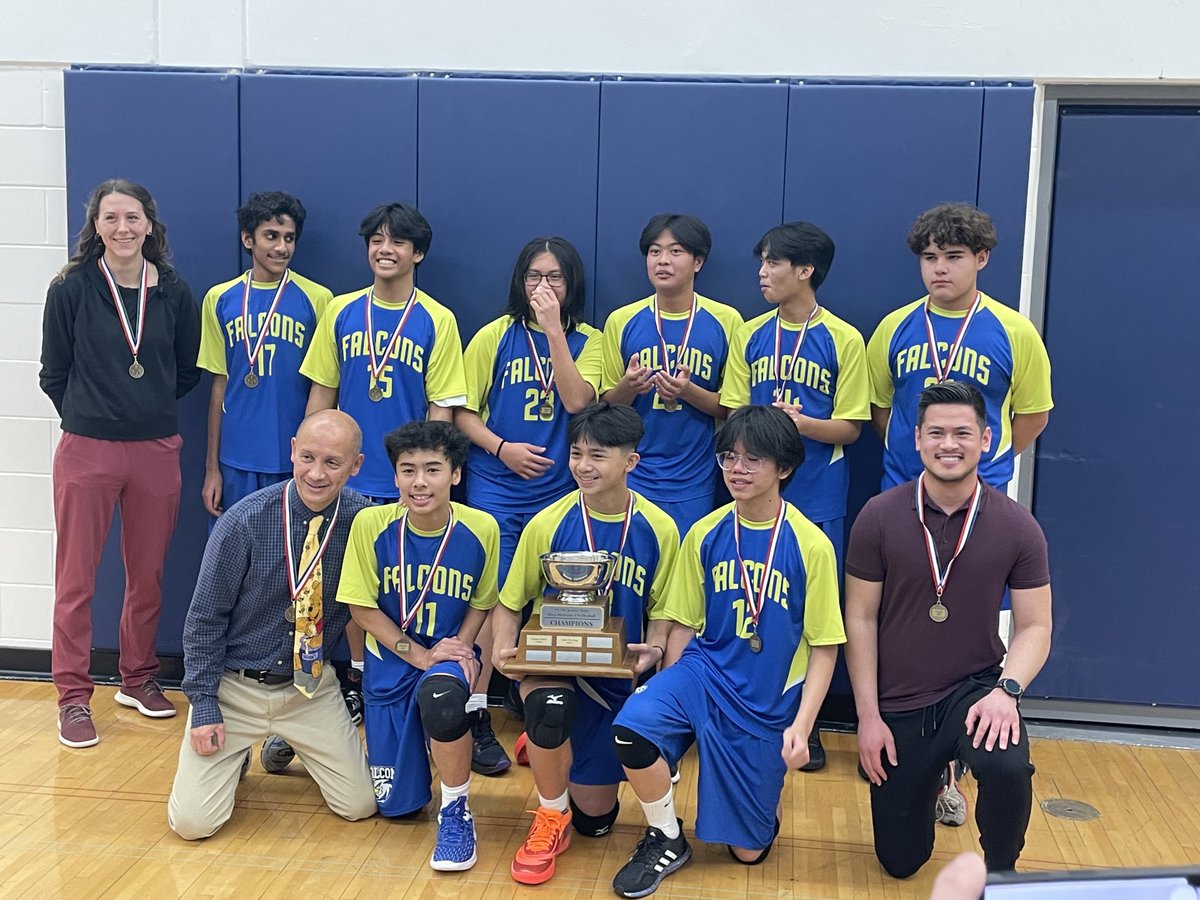 City Champions, Holy Family Falcons, Volleyball Senior Boys.Proud of our boys for fair play, dedication and enjoyment of team sport. Can’t wait to hang the 2022 banner! ThankU Coaches! #ecsdfaithinspires ⁦<a href="/EdmCathSchools/">ECSD</a>⁩