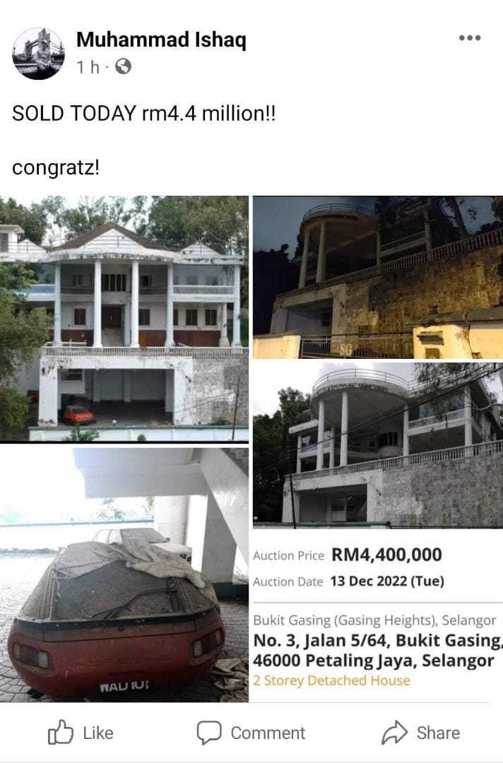 syahidjohan's tweet photo. Akhirnya di jual. Aku ni membesar kawasan ni, tuan rumah ni mati tua. Segala mitos yang tuannya di kelar atau lain-lain, adalah menipu. https://t.co/VG9JaqqBHg