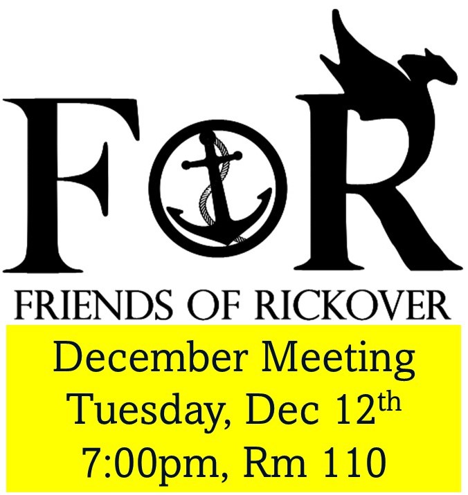 RickoverNavalHS's tweet photo. Parents--Please join us for the Friends of Rickover December Meeting on Tuesday, Dec 12th at 7pm in Room 110. This is an excellent way to learn about how you can help Rickover and meet other parents! #FriendsofRickover @ChiPubSchools https://t.co/xBpyZhKIP7