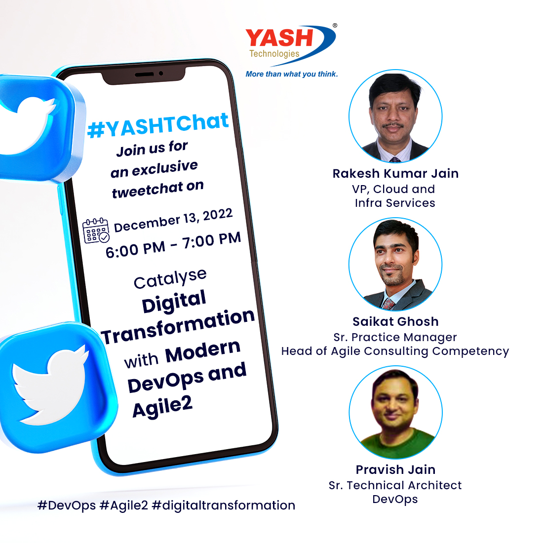 YASH_Tech's tweet photo. Get your queries on advanced technologies resolved. Join the #TweetChat π¨οΈ with @YASH_Tech' experts today and get specialists view on how latest technology π» can help your business. https://t.co/a6x2d3Gdx6
@AzureDevOps @ExitoEvents @skt2rock @prav_ji.
#YASHTTweet #YASHTChat https://t.co/dQVnvUY1Un