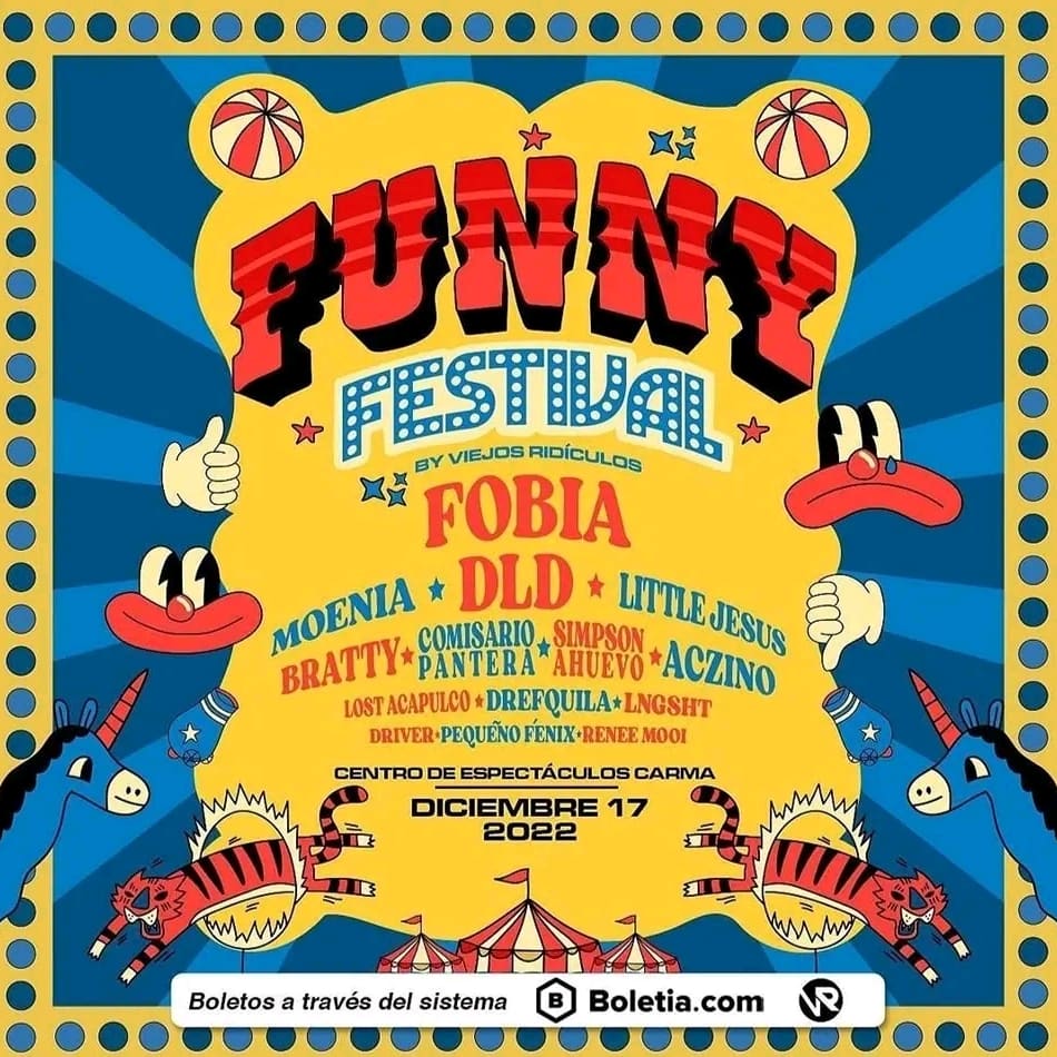 elcolectivocdmx's tweet photo. Nos vemos este sábado en el #FunnyFestival contamos con viaje redondo y acceso al festival desde $950 saliendo desde Tepozotlán y Metro Eugenia 🤘🏻 para más informes por WhatsApp o llamada
#ConectaCDMX #FunnyFestival2022
@CERO6Agencia #ViejosRidiculos
https://t.co/l53r3hYLT2 https://t.co/UkWhF6wJD9