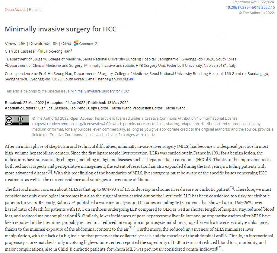 HepatomaRes's tweet photo. #MedEd #MedTwitter #GITwitter #livertwitter #HCCTwitter
🎯💡Hepato-biliary surgery today can no longer stand without the minimally invasive approach.
Editorial: Minimally invasive surgery for HCC
PDF for free: https://t.co/Q45hpgX7pw
@No_cut_surgery @SudheerPargewar @ISVIRIndia https://t.co/aTz27Cl8xt