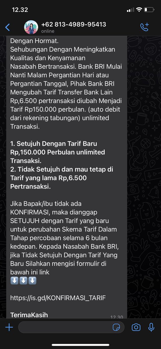 khuchinkadller's tweet photo. @kontakBRI barusan dapet chat whatsapp https://t.co/C6mo3swsMR