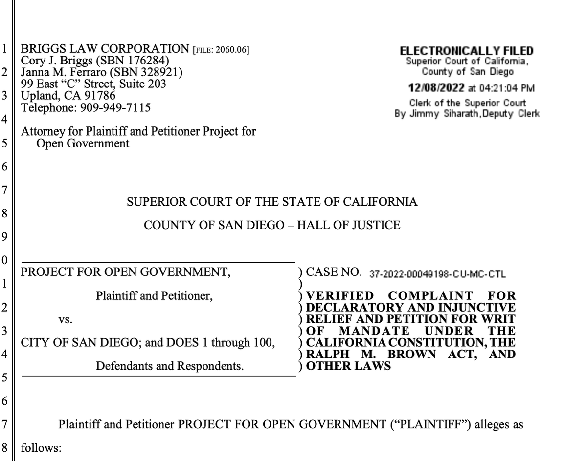 LoriSaldanaSD's tweet photo. NOW I understand why #SeanEloRiveraD9 was a little miffed with me & others during non-agenda public comment today:
He & other #SDCityCouncil members have been sued for violating our #FirstAmendment rights, and related #BrownAct violations
#FAFO ¯\_(ツ)_/¯
1/ https://t.co/GHcBh5YCso