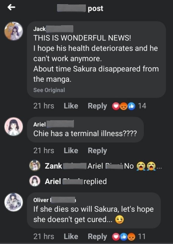 Jess_GVofficial's tweet photo. Sabía que el fandom de Hinata Hyuga era problemático, racista y transfobico, pero nunca creí que llegaría el día en que desearían la muerte de una persona solo por dar la voz a un personaje de anime.
Hoy confirmo que son unos enfermos, me repugnan. 🤢 https://t.co/MFHig1c1Qq
