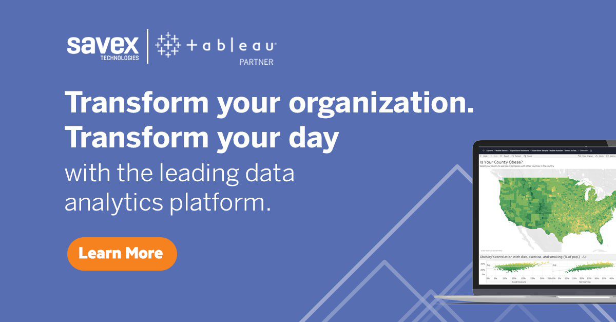 SavexTechnology's tweet image. Tableau helps people see and understand data. Our visual analytics platform is transforming the way people use data to solve problems. See why organizations of all sizes trust Tableau to help them be more data-driven.
visit: bit.ly/3Pjrwad
#tableaupartner #data #people