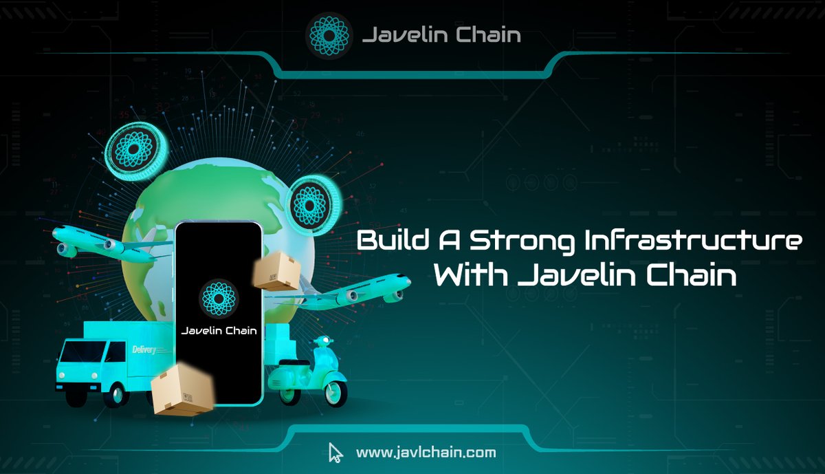 Javlchain's tweet photo. Javelin Chain  will lower the risks, provide a solid infrastructure, and enhance global🌍 transmission in the logistics sector. Through the adoption of blockchain technology, #JavelinChain guarantees to easily track every product and enhance the screening procedure.

 #JAVLChain https://t.co/E9eNZYWbjI