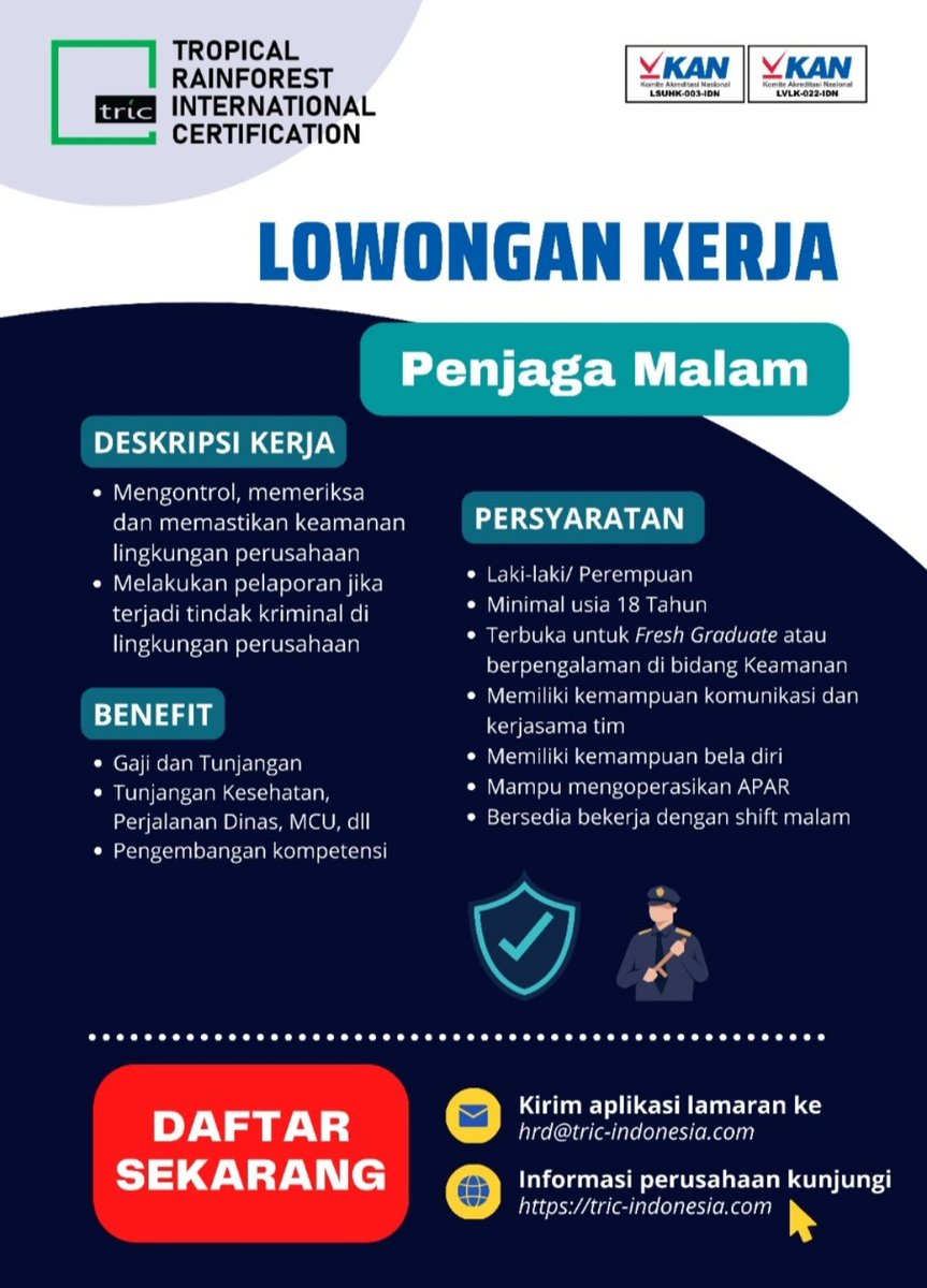 Lowongan kerja di Jogja. Perusahaannya Adik saya. Mbok menowo ada yang membutuhkan kerjaan. Tapi klo ada pertanyaan, langsung hubungi kontaknya ya. Jangan ke saya, krg saya jg ga ngerti.
