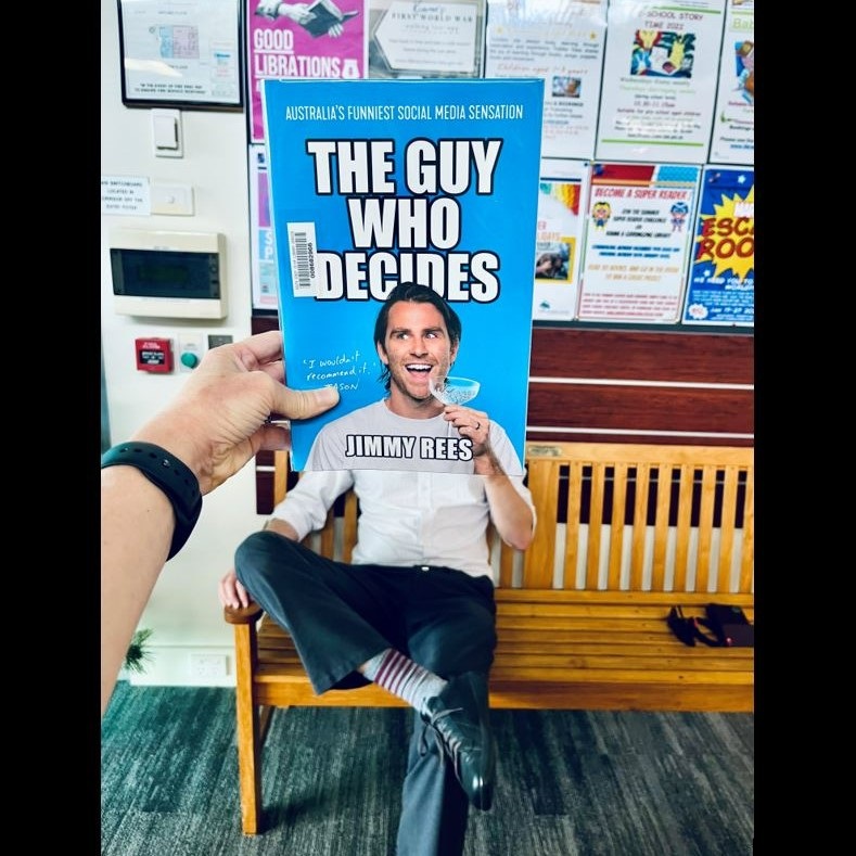 ... make it a book that everyone wants to borrow, but make them wait in turn because there is only one copy for everyone to share😆 Just kidding, Jason, we have two! Happy #bookfacefriday!

#theguywhodecides #jimmyrees @jimmyrees #libraryhumour #bookface #kiamalibrary
