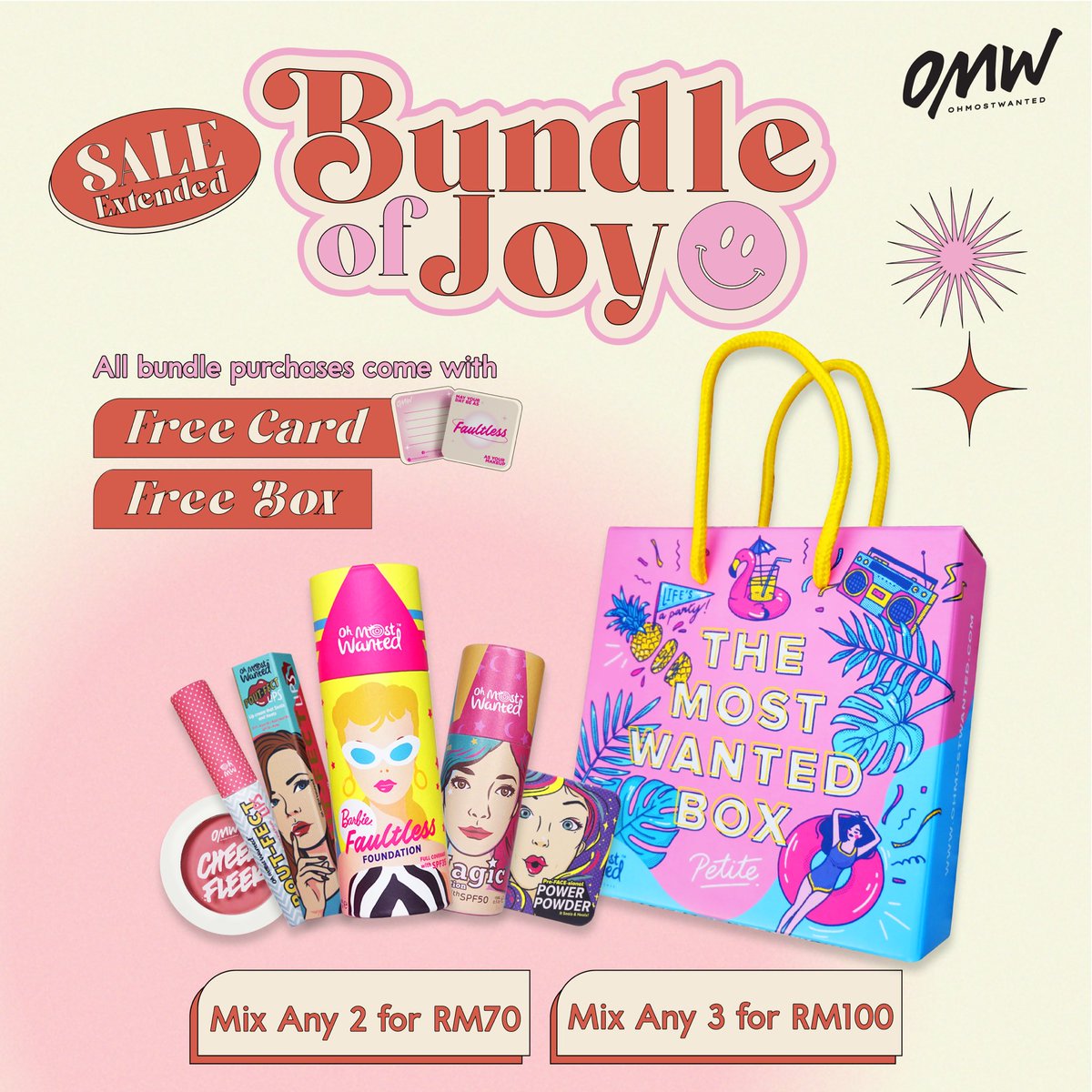 omwcosmetics's tweet photo. Yeay!! Great news!!
Kita extend our BUNDLE JOY PROMO until 31 DECEMBER!!

Get FREE WISH CARD + FREE SPECIAL BOX and of course a PROMO!

✅Mix any items RM70
✅Mix any items RM100 https://t.co/nrOCnMedcf