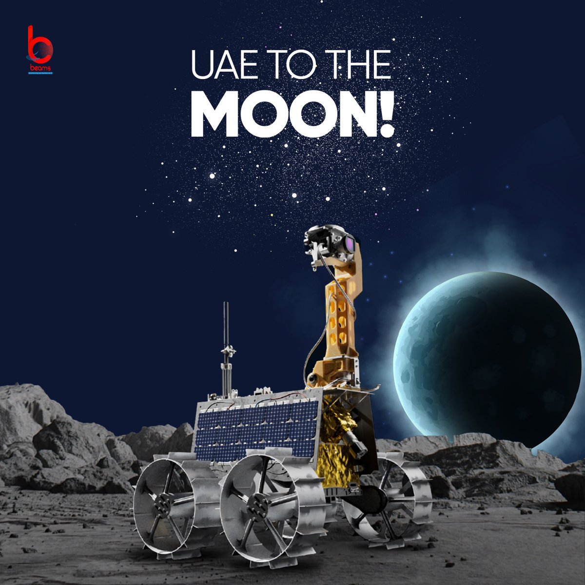beamsits's tweet photo. The first Arab lunar rover Rashid was successfully launched. We extend our heartfelt congratulations to the UAE's leadership and the entire Nation on the successful launch of the first Emirati mission to the Moon. 🇦🇪
#uaetomoon #uaetomoon_mission #uaelunarmission #spacex https://t.co/pGnap5cBz4