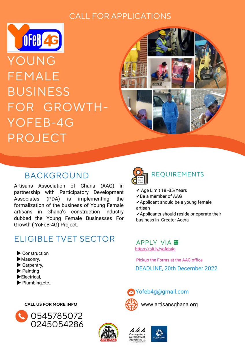 paulatsu2323's tweet photo. You are in #GreaterAccra! Opportunities for applying to #Young Female Business for Growth Project now 👌💥✌✌
Here is the 🔗 to apply 👉https://t.co/hwC8plV3xB
#YoFeb-4G #pda #AAG https://t.co/28yDbAT4O5