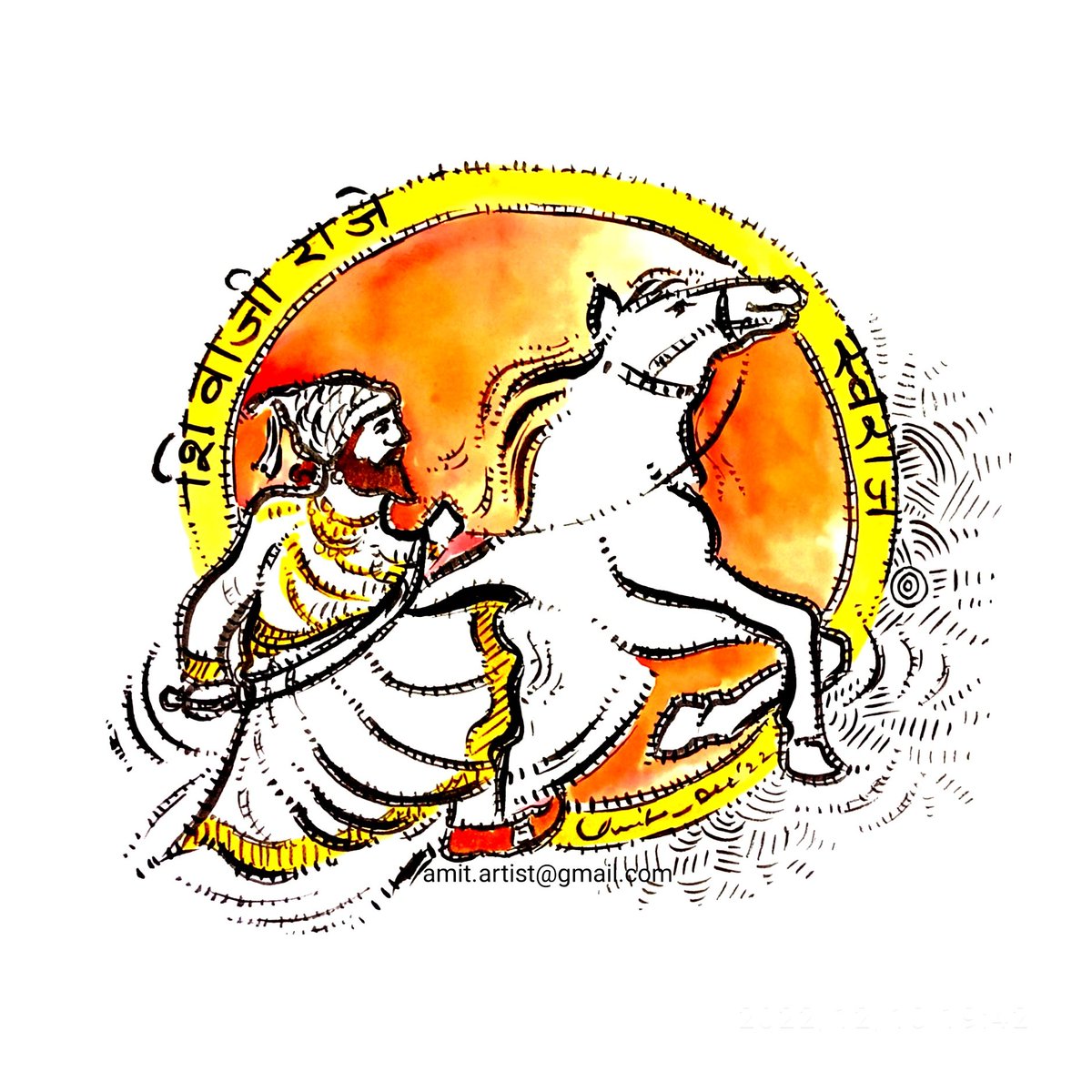 amitpainter's tweet photo. Another #illustration (inkcolor): #ShivajiMaharaj

#art #drawing #sketch #painting  #inkcolor #amitartist #amitpainter #delhiBEES #illustrationartists #shivajimaharaj #shivaji #shivajiraje #JaiMaharashtra #JaiHind #marathi #marathaempire #maratha #MarathaHistory #hindu #hinduism https://t.co/BQHlSg3lMe