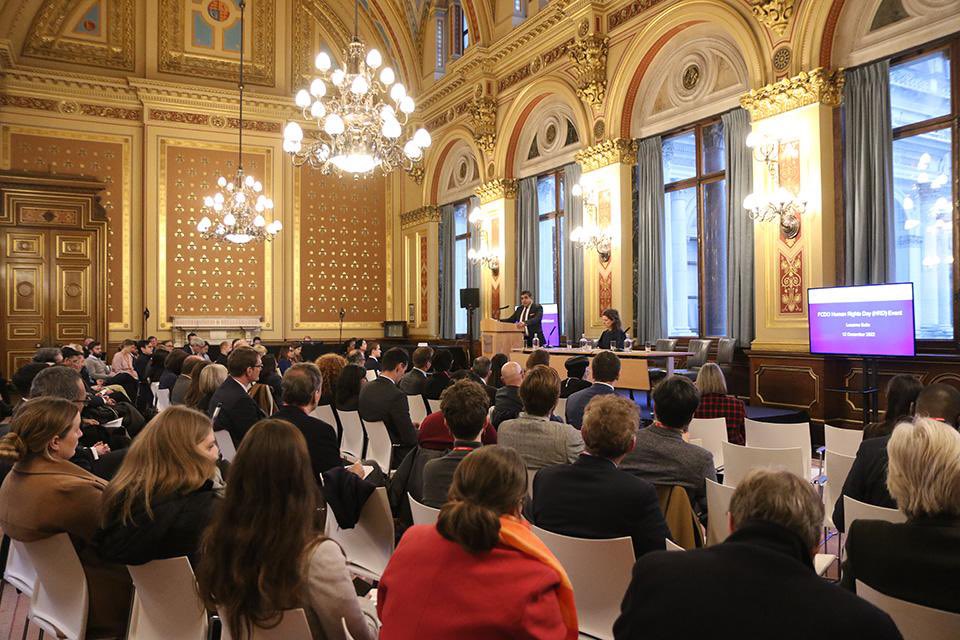 tariqahmadbt's tweet photo. A pleasure to host our FCDO event to celebrate #HumanRightsDay yesterday, and to sit on the panel with passionate human rights advocates. “Together we can change the world for the better, and secure Dignity, Freedom, and Justice for All”. #StandUp4HumanRights https://t.co/5c2ZuAtBj5