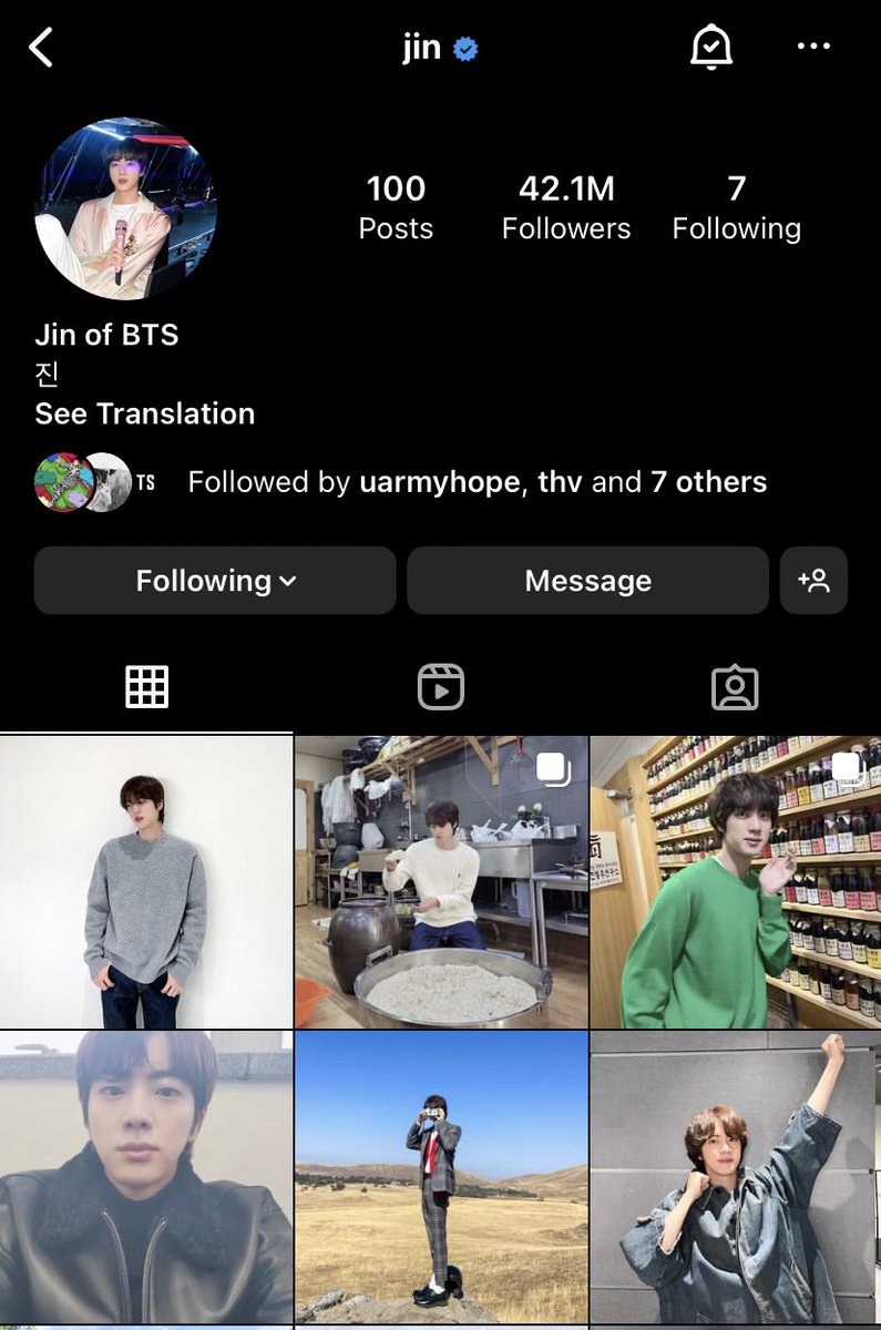 btsbaragi_jk's tweet photo. Just realized Jin left us with 100 instagram posts🥹😭 https://t.co/6rNc1dWWlB