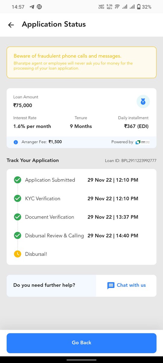 Groccyin's tweet photo. @bharatpeindia 
Loan approved on 30th nov 2022 till not received in my account which type of service you are providing worst service i have seen. https://t.co/TcSmFhX7DZ
