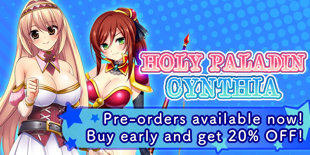 Johren_en's tweet photo. Holy Paladin Cynthia is coming November 27, 2022—a very ero RPG from the devs at Acerola, now available in English for the very first time!

PREORDER HERE👍　
https://t.co/G5Rc6hrFhE https://t.co/NLIBkeRQf3